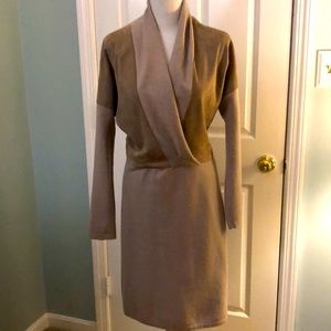 Suede and cashmere dress Taupe